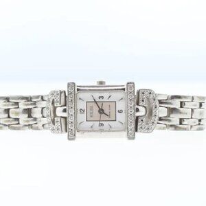 WOMEN'S STERLING SILVER 925 ECCLISSI WATCH 32375 DIAMOND BEZEL